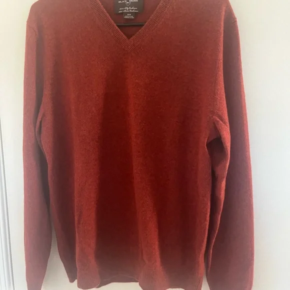 Black Brown 1826 Men's 100% 2-Ply Cashmere V-Neck Sweater Mens M Fall Winter - Picture 1 of 4